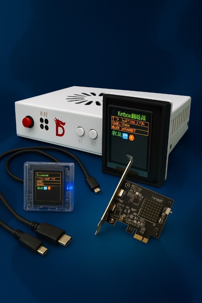 DMA 75T: hardware KmBox, pantallas y tarjeta PCIe